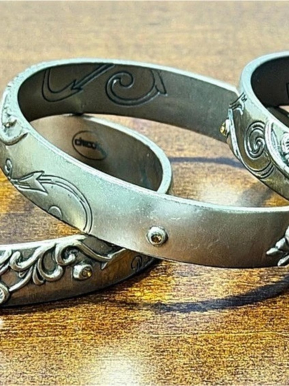 Chico's Engraved Silver-Tone Cuff Bracelet